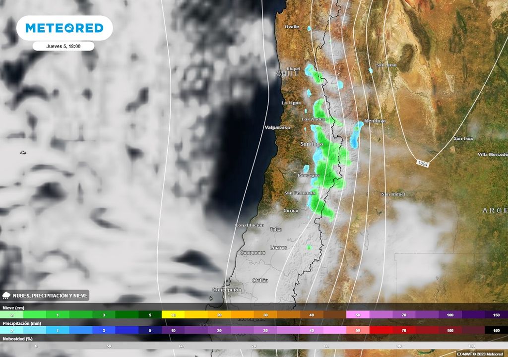 precipitaciones previstas por el modelo ECMWF para Chile central precipitaciones previstas por el modelo ECMWF para Chile central