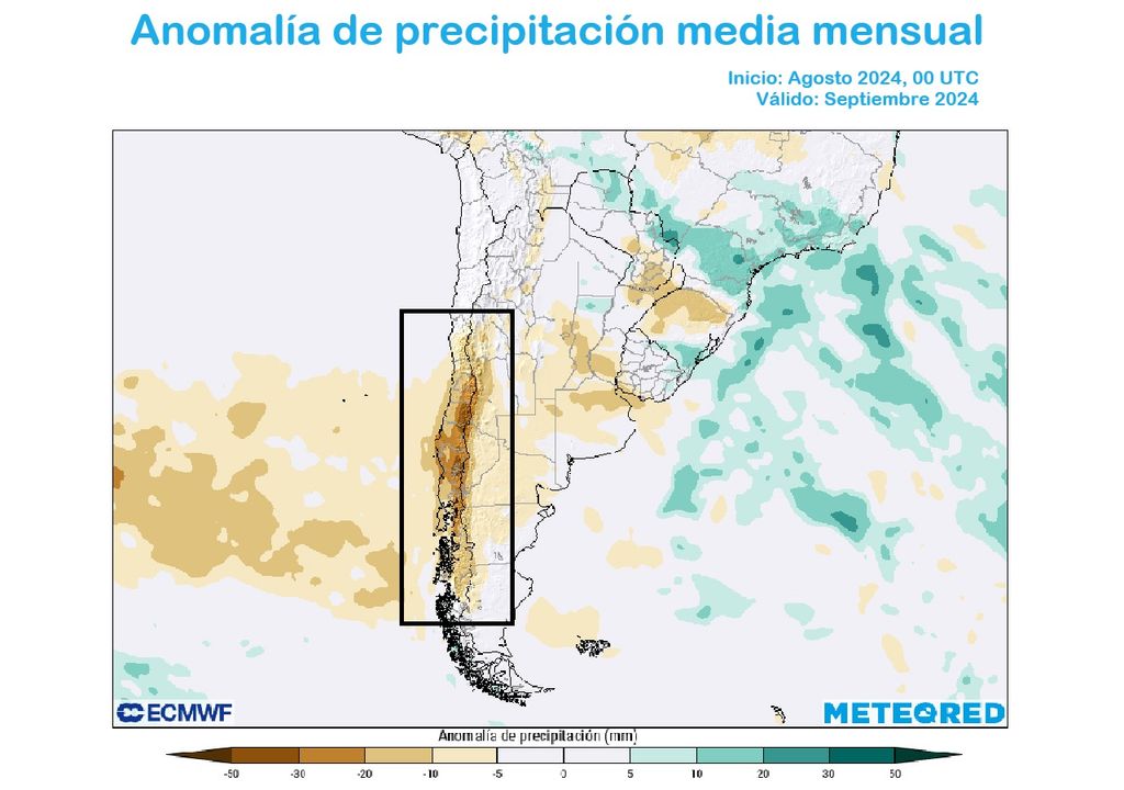 Anomalía precipitación ECMWF