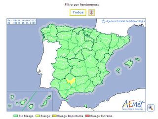 Primeros avisos por temperaturas máximas en 2013