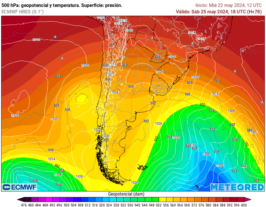 mapa en 500 hPa