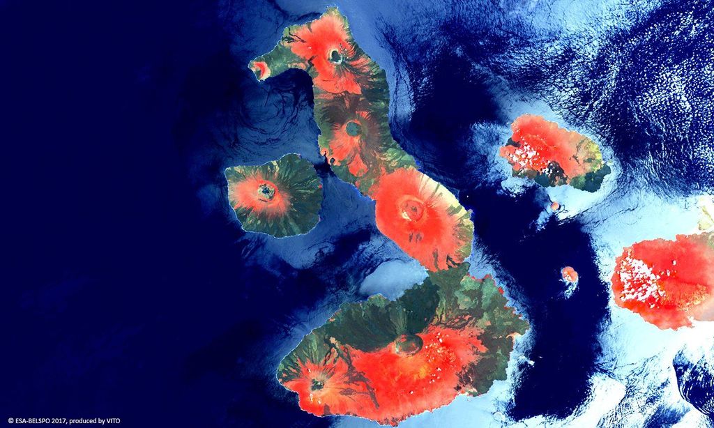Las Islas Galápagos. Imagen de ESA / Belspo - producido por VITO Las Islas Galápagos. Imagen de ESA / Belspo - producido por VITO