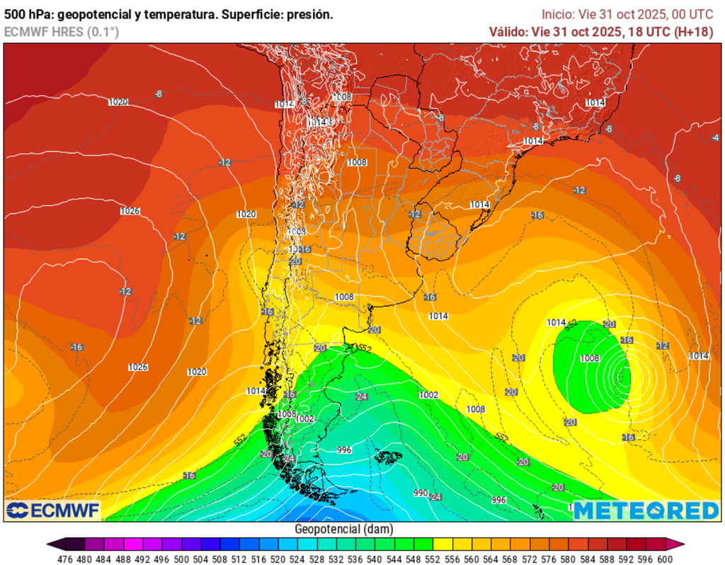 mapa de 850 hPa. mapa de 850 hPa.