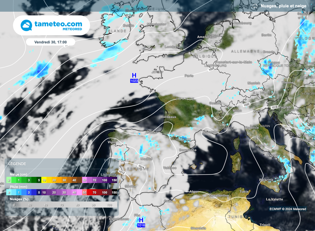 Vendredi, les hautes pressions domineront encore le ciel français mais des nuages pourront circuler.