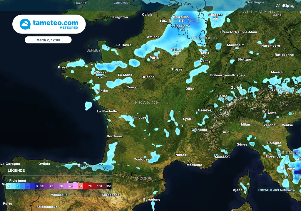 Quelques précipitations attendues ce mardi.