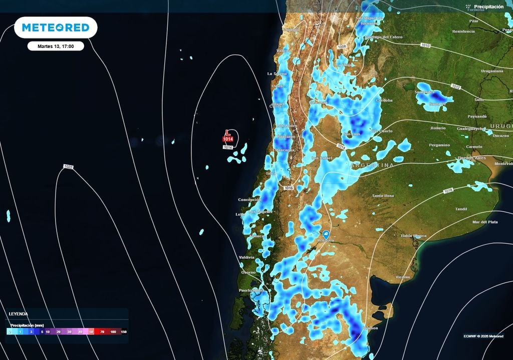 lluvias por ciclón extratropical Las precipitaciones seguirán presentes este martes 13 en Chile. Estarán acompañadas de inestabilidad con posibilidad de desarrollo de tormentas eléctricas y granizo.