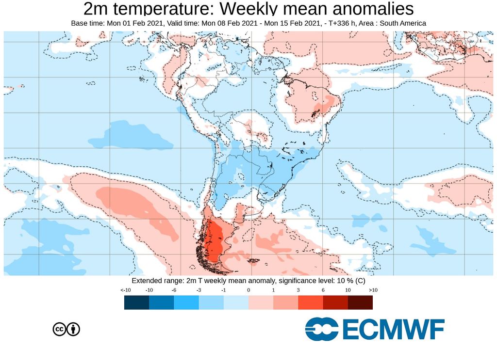 Anomalía de temperatura semanal Anomalía de temperatura semanal