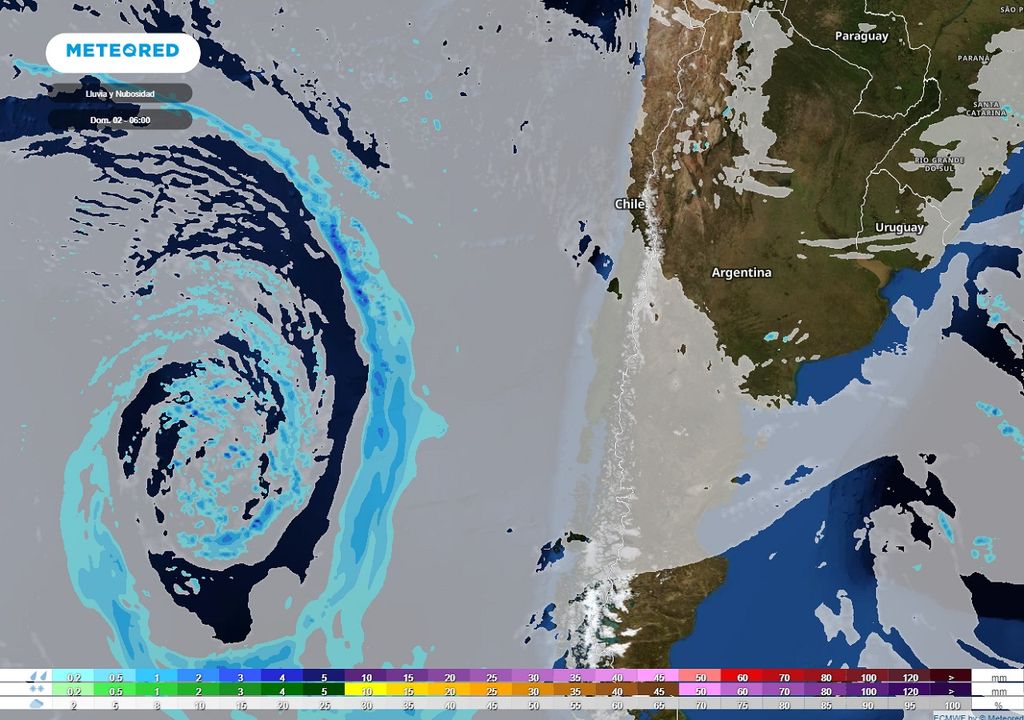 Nubosidad y precipitaciones previstas; modelo ECMWF Nubosidad y precipitaciones previstas; modelo ECMWF