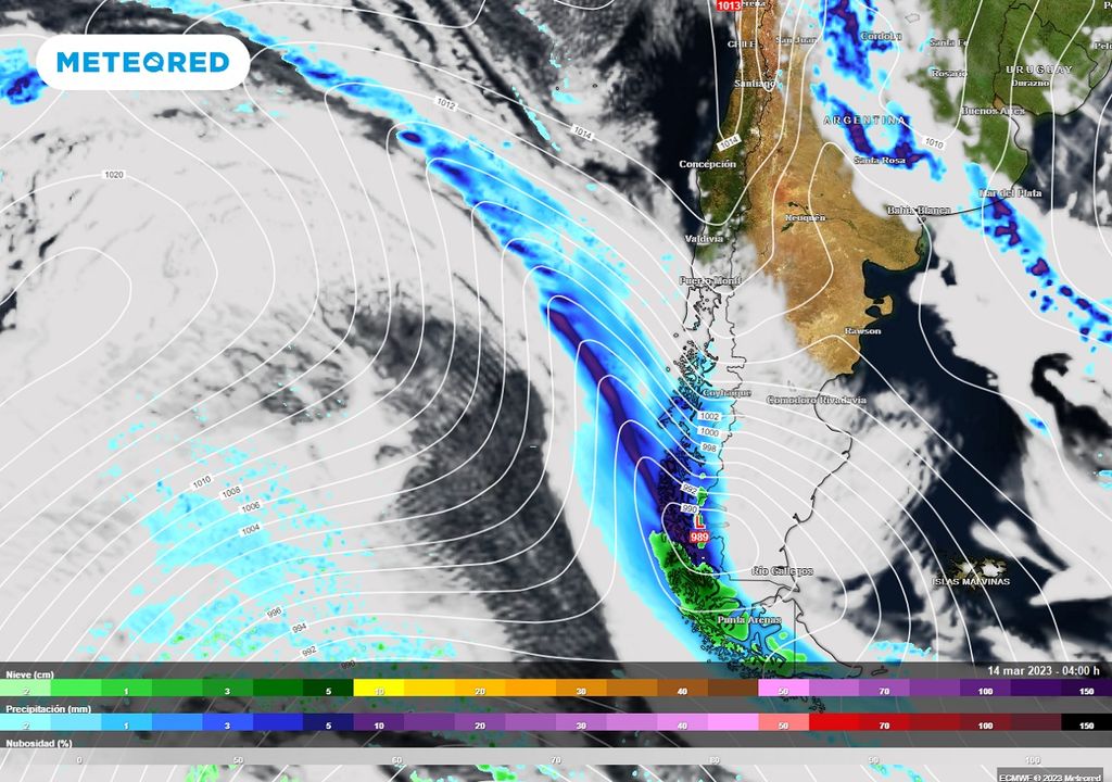 Precipitaciones, nubosidad y presión previstas; modelo ECMWF Precipitaciones, nubosidad y presión previstas; modelo ECMWF