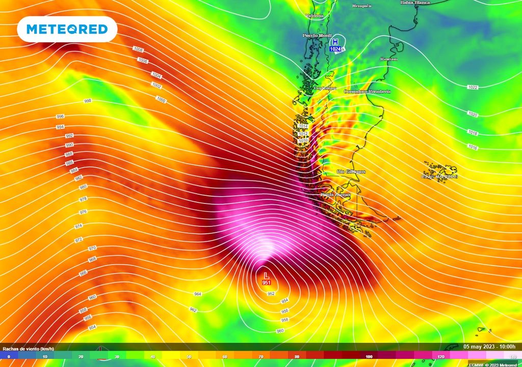 rachas de viento previstas; modelo ECMWF rachas de viento previstas; modelo ECMWF