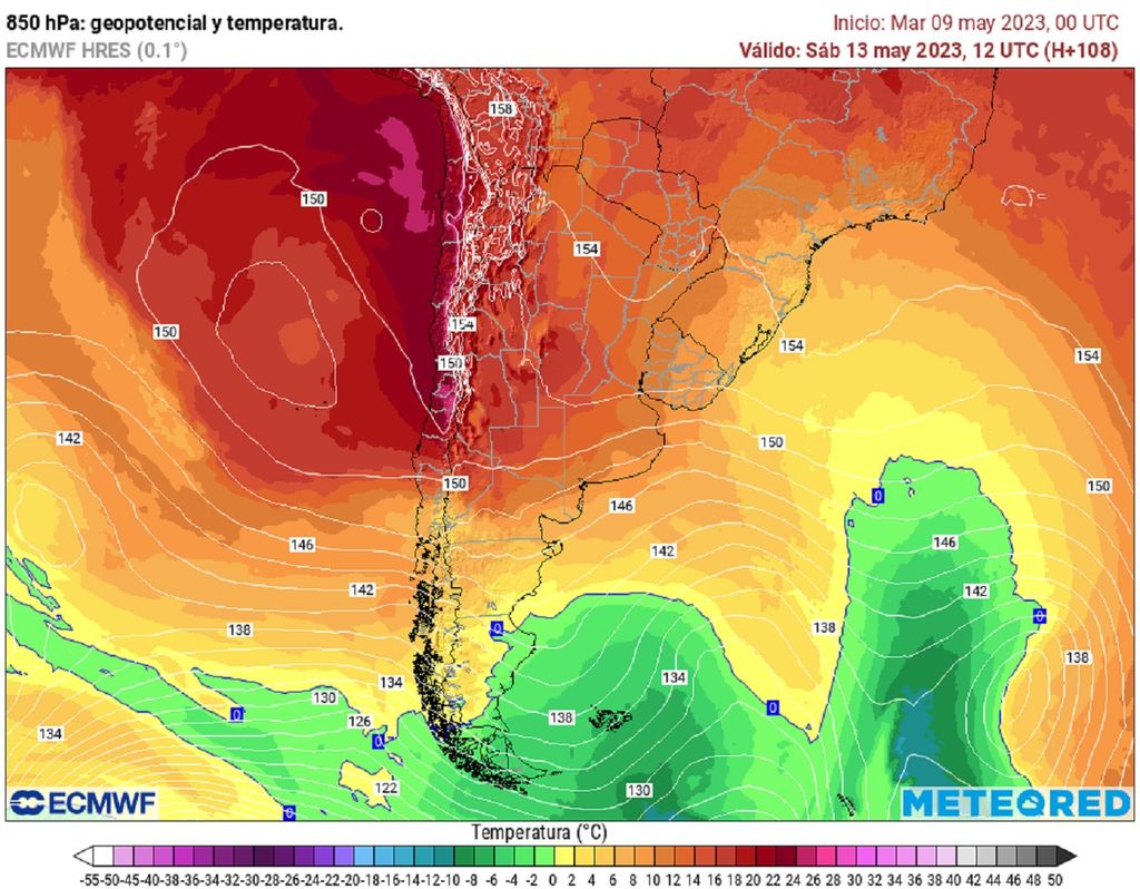 temperatura y geopotencial; modelo ECMWV temperatura y geopotencial; modelo ECMWV