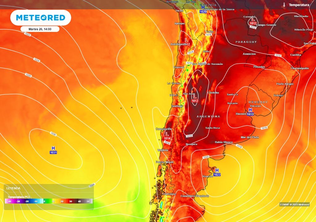 temperaturas previstas para el martes 26 de diciembre por el modelo del ECMWF temperaturas previstas para el martes 26 de diciembre por el modelo del ECMWF