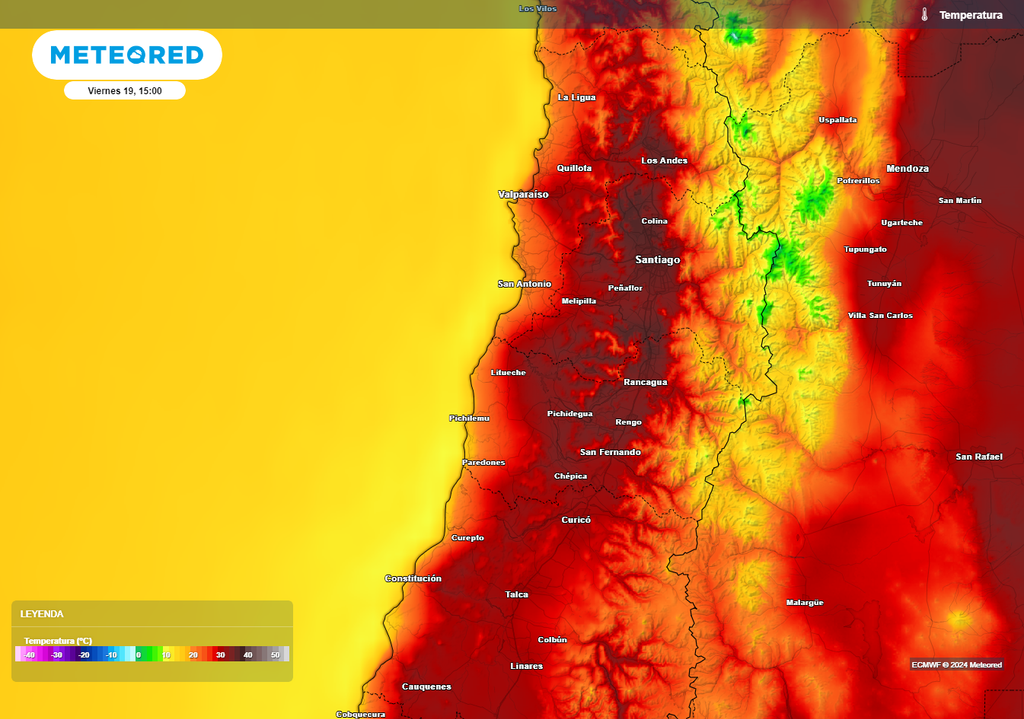 Temperaturas previstas por el modelo del ECMWF Temperaturas previstas por el modelo del ECMWF