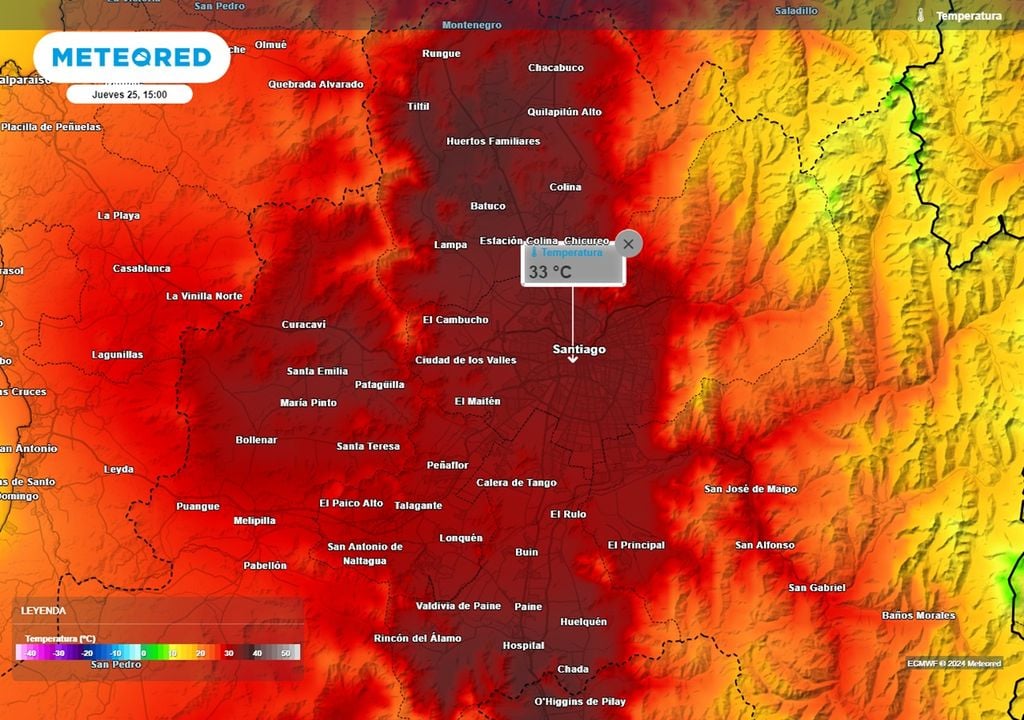 temperaturas previstas para la región metropolitana