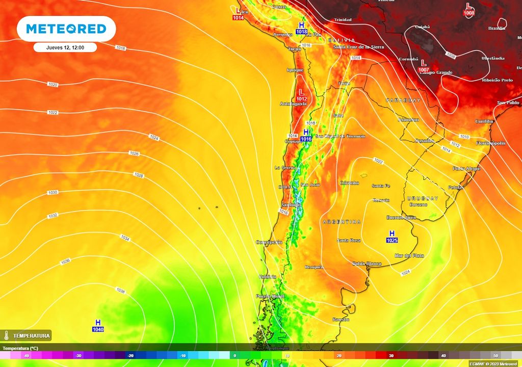 temperaturas previstas por el modelo ECMWF temperaturas previstas por el modelo ECMWF