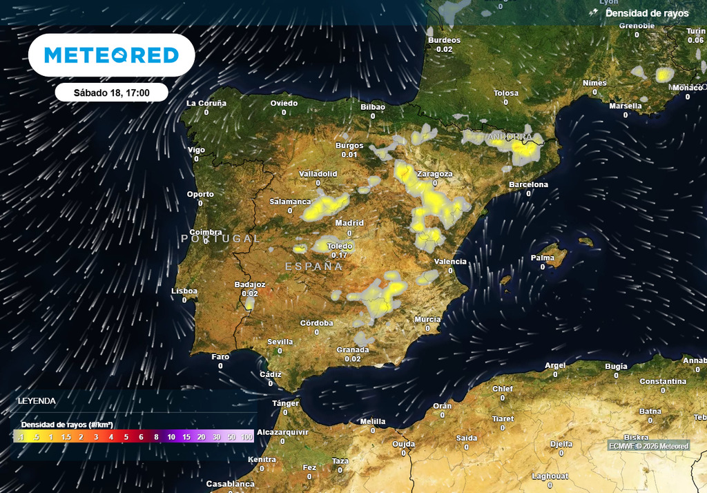 Este fin de semana crecerán tormentas en zonas de montaña de la Península Ibérica.