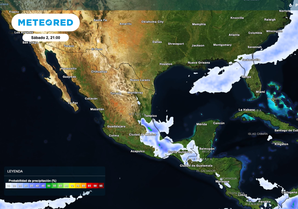 La probabilidad de lluvia se concentra en el Oriente y Sur, mientras el Norte y Occidente mantienen condiciones secas que limitan desarrollo agrícola.