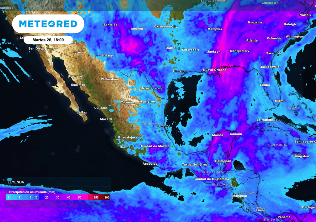 Tormentas localizadas serán protagonistas en el Centro, Noreste y Sureste del país, dejando contrastes fuertes de lluvia entre regiones vecinas.