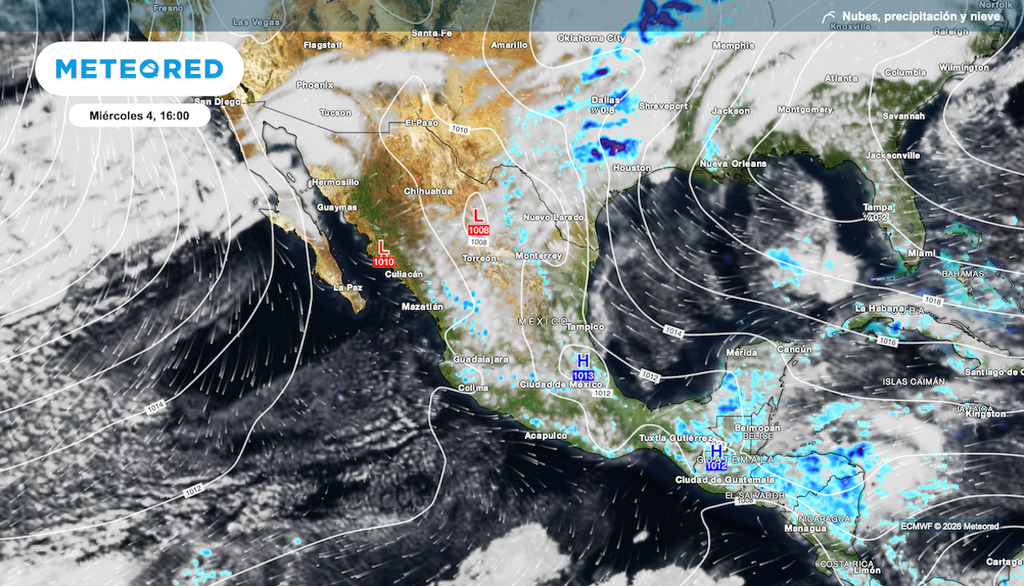Se presentan nubes con tormentas al Norte y Centro, que pueden traer granizo y viento fuerte afectando trigo, maíz y hortalizas.