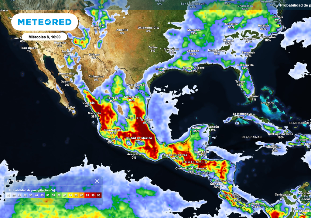 Las lluvias más persistentes rodearán al Golfo, el Occidente y las sierras, donde el campo tendrá menos ventanas de trabajo.
