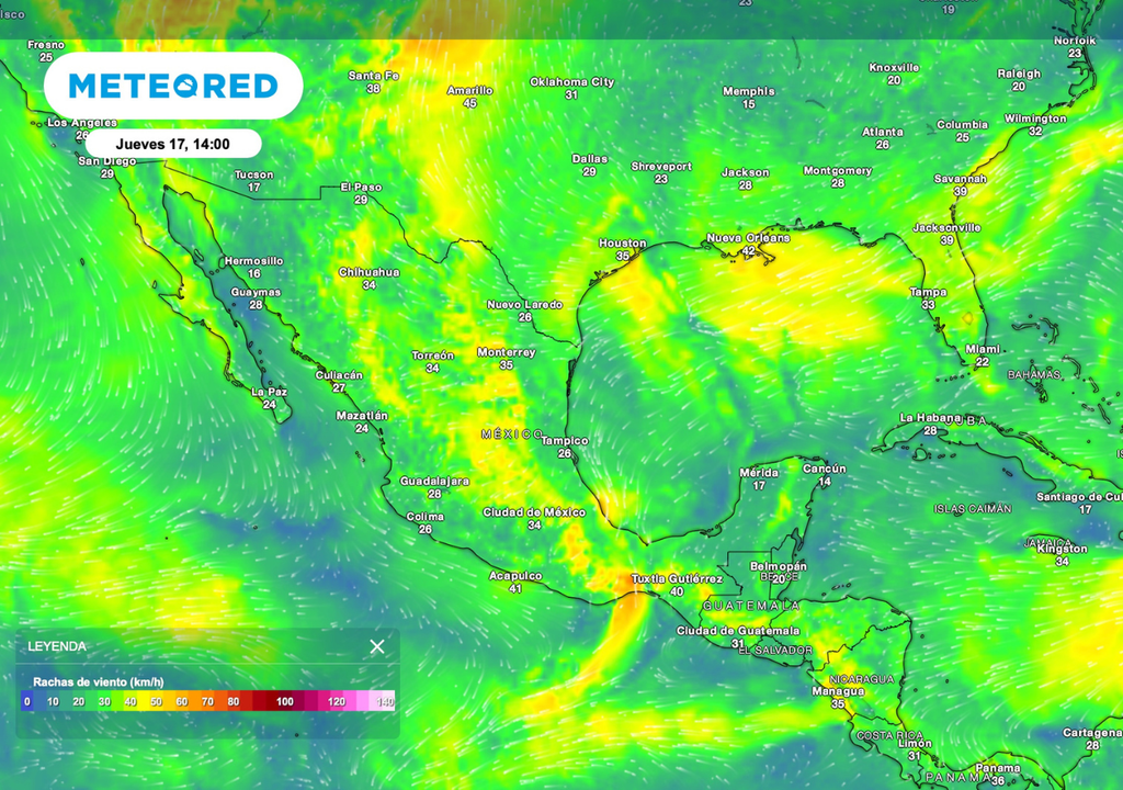 Las rachas fuertes de viento pueden detener salidas de pesca y golpear cultivos expuestos, sobre todo en el Sur y Sureste.