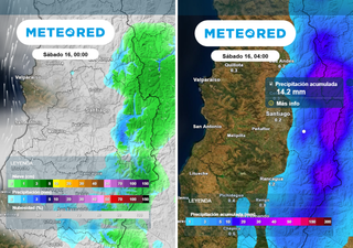 Pron&oacute;stico bajo la lupa: estas comunas de la Regi&oacute;n Metropolitana podr&iacute;an recibir lluvias este fin de semana