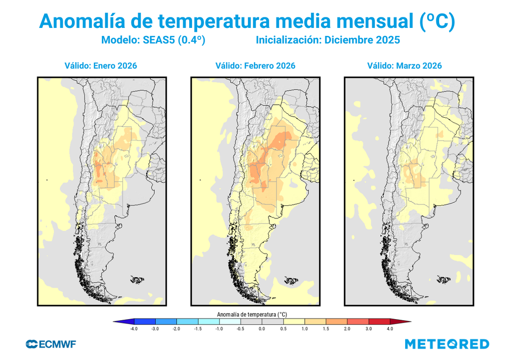 anomalía de temperaturas previstas