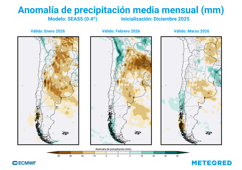 anomalías de precipitación para el primer trimestre del 2026