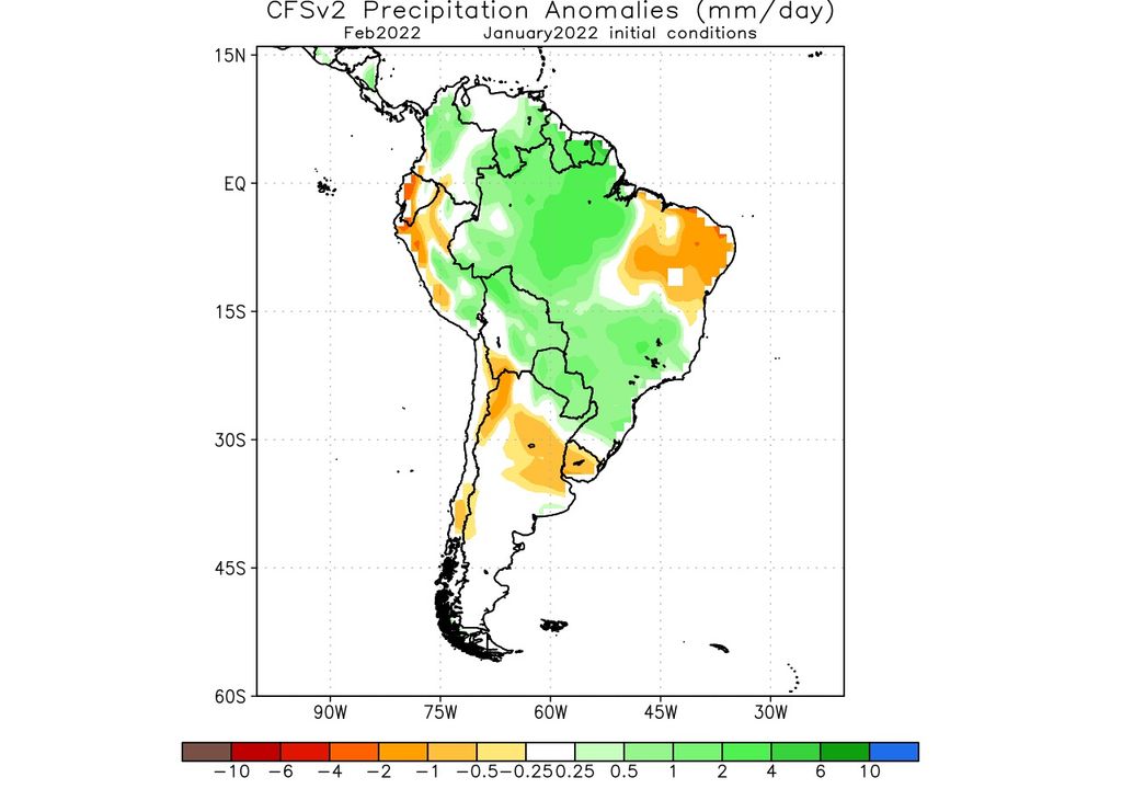 anomalía precipitación CFSv2 anomalía precipitación CFSv2