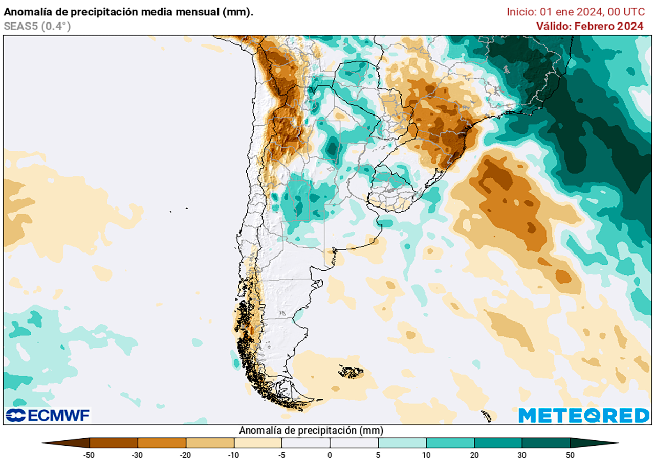 Pronóstico climático mensual ¿en febrero vuelven las lluvias a Argentina?
