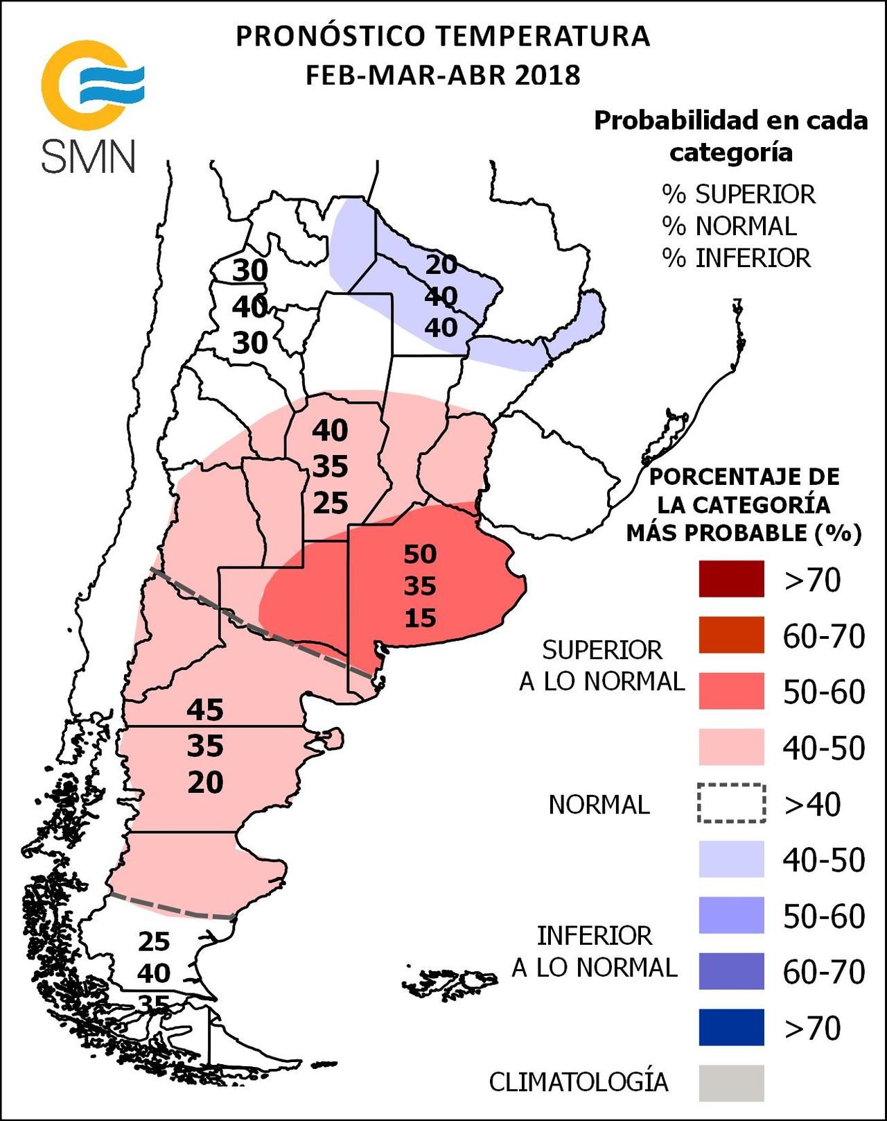 Pronóstico climático para el nuevo trimestre en Argentina