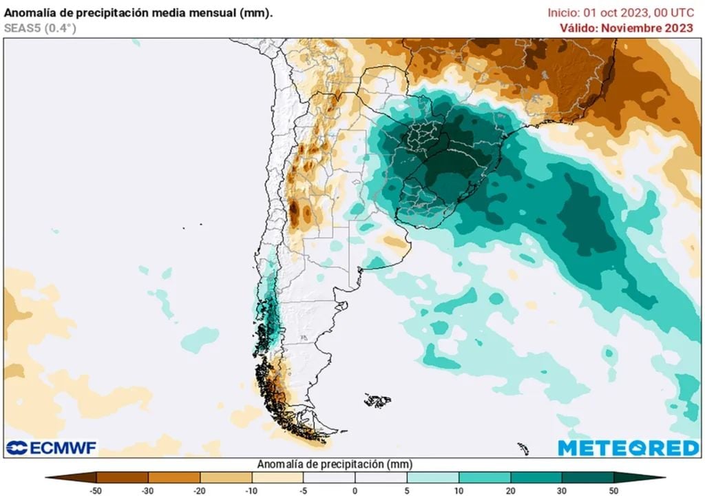 Lluvias Argentina noviembre El Niño