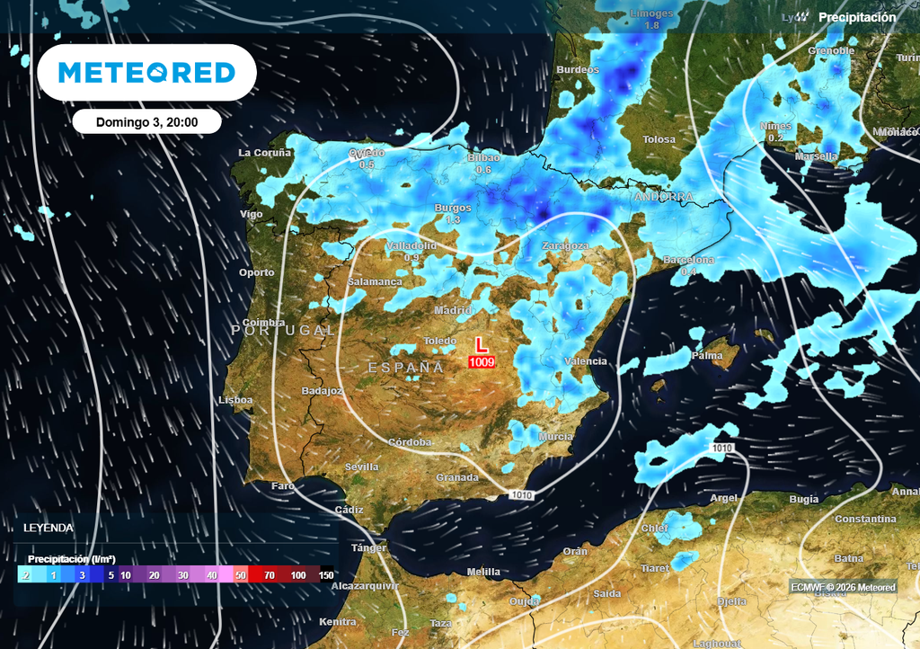 El domingo la inestabilidad se extenderá por más zonas de España, según el modelo europeo.