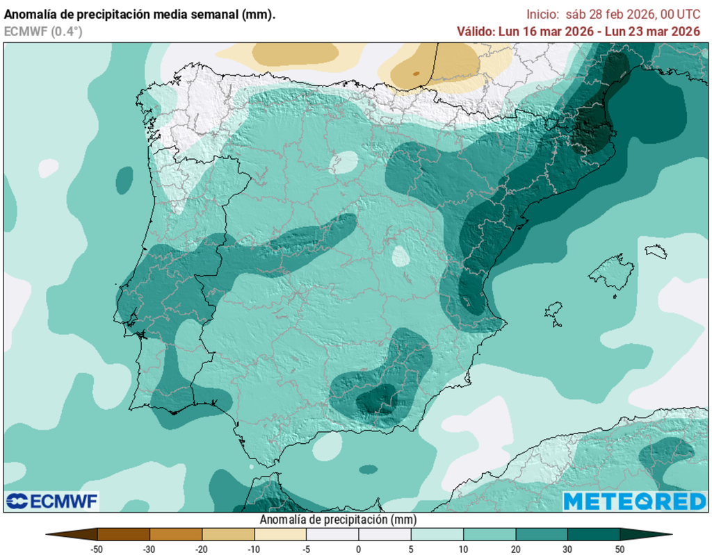 El modelo europeo muestra que el ambiente inestable puede prolongarse en las próximas semanas, poniendo en jaque a las Fallas, pero hay que insistir en que la incertidumbre es muy alta.