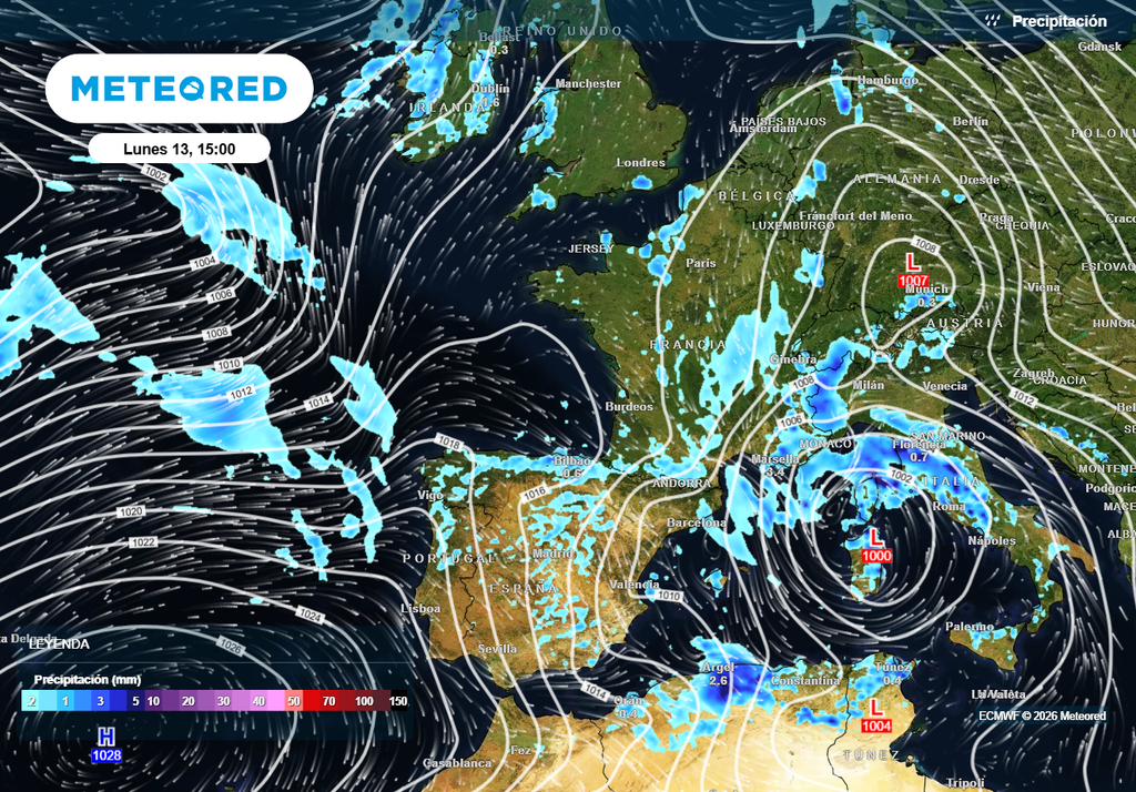 La semana comenzará con algunas precipitaciones irregulares, con tendencia a estabilizarse la situación.
