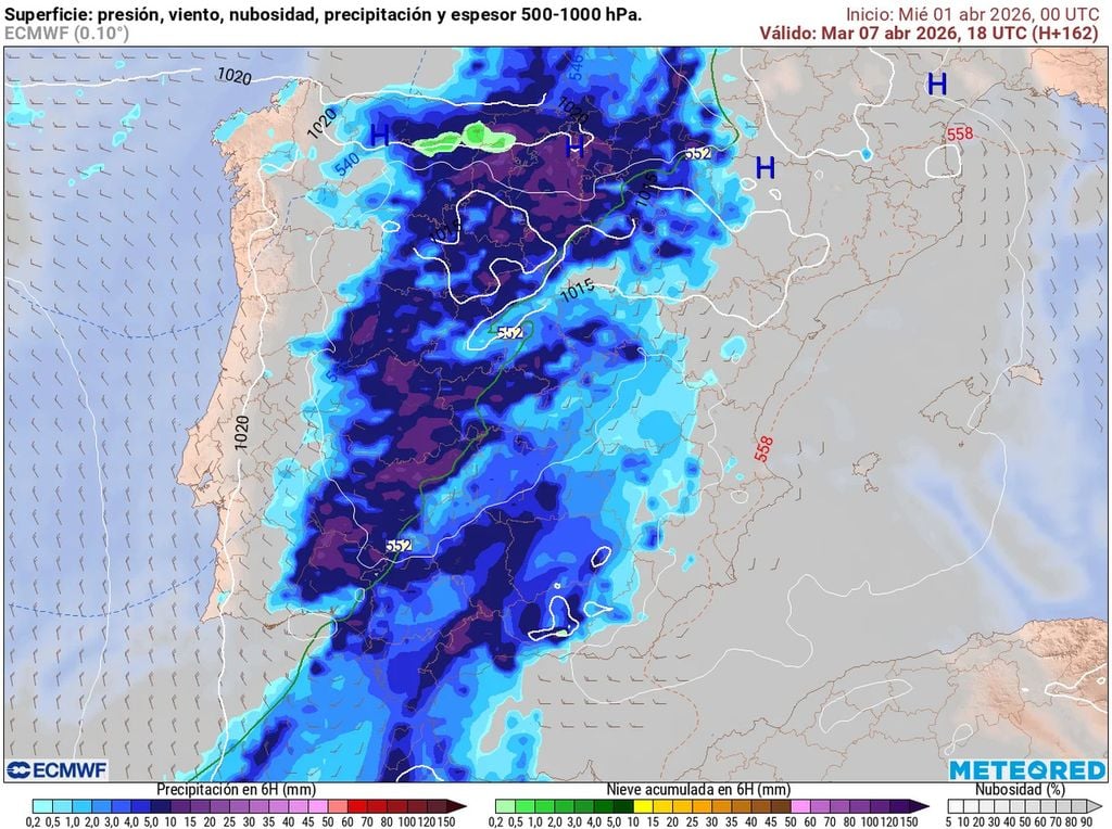 La onda podría alcanzar España a partir del próximo martes, pudiendo traer aire frío y lluvias durante la semana que viene en gran parte del país.