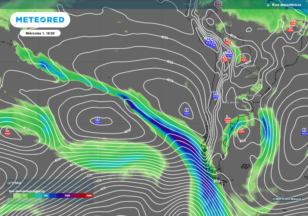 Mapa de río atmosférico. Mapa de río atmosférico.