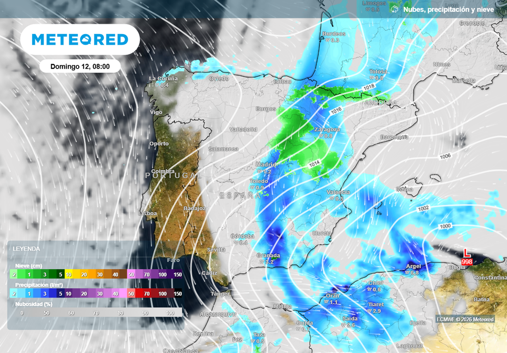 El fin de semana volverán a generalizarse las precipitaciones en la Península, alcanzando las regiones mediterráneas, sobre todo de cara al domingo.