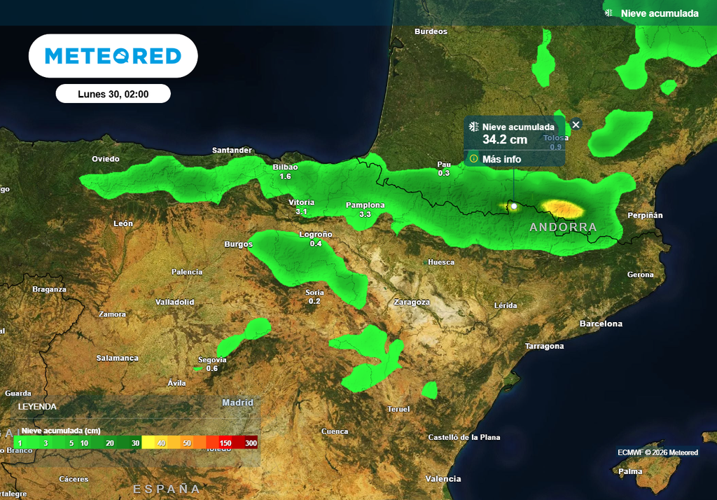 La Semana Santa podría arrancar con más de 20-30 cm de nieve fresca en varias estaciones del Pirineo.