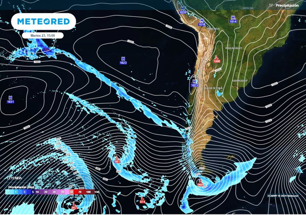 Mapa de precipitaciones.