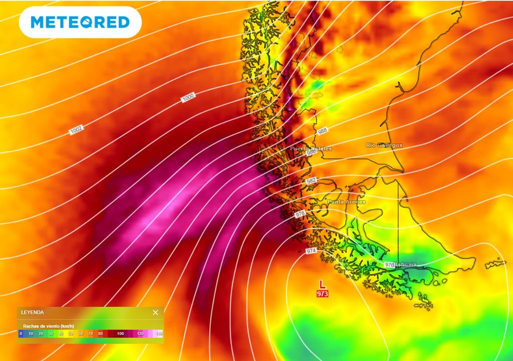 Rachas de viento ECMWF Chile