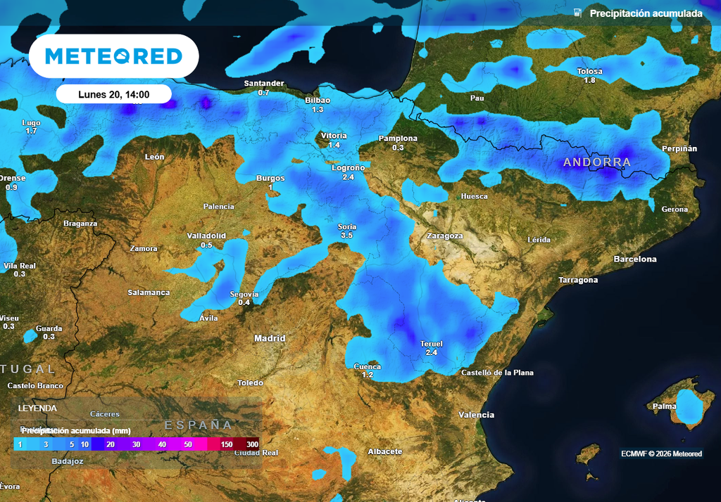 Las tormentas serán irregulares, como es habitual en este tipo de situaciones, aunque localmente podrán dejar acumulados de cierta entidad.