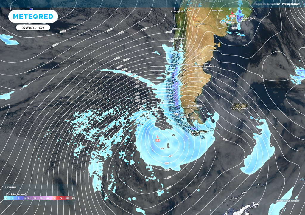 Imagen satelital y pronóstico de lluvias