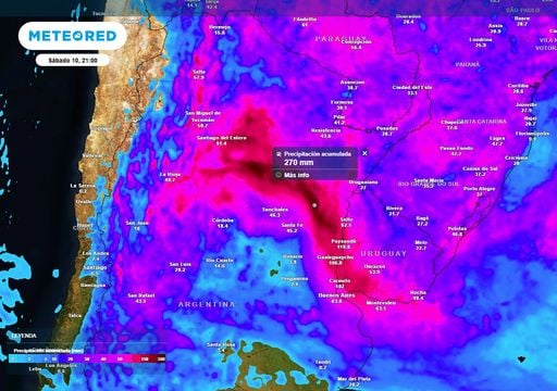 Pron&oacute;stico del tiempo en Argentina: 7 d&iacute;as de contrastes, con una ciclog&eacute;nesis en ciernes y m&aacute;s de 200 mm de lluvias