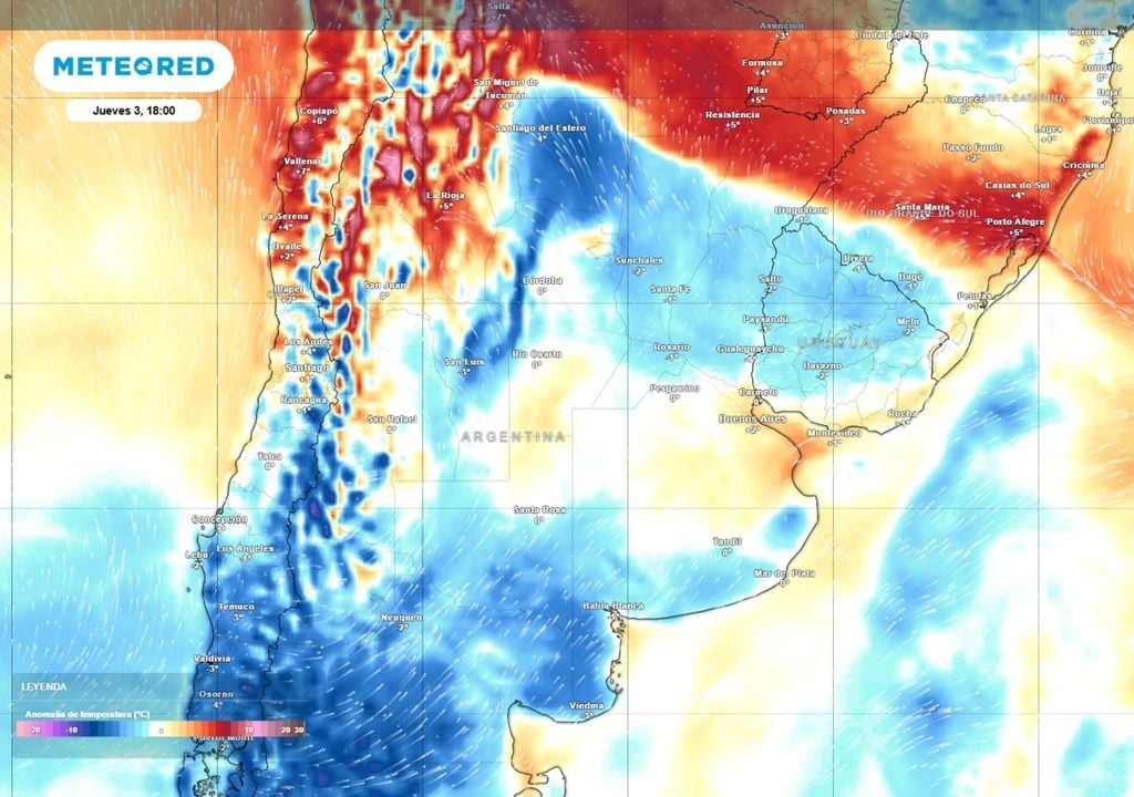 frente frio El primer pulso de aire frío de la semana recorrerá el país entre el jueves y el viernes