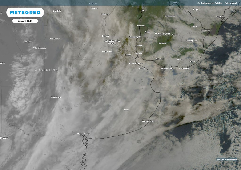 Buenos Aires tiempo pronóstico junio clima nieblas neblinas lluvias Lunes 1° de junio con mucha nubosidad en la zona central de Argentina.