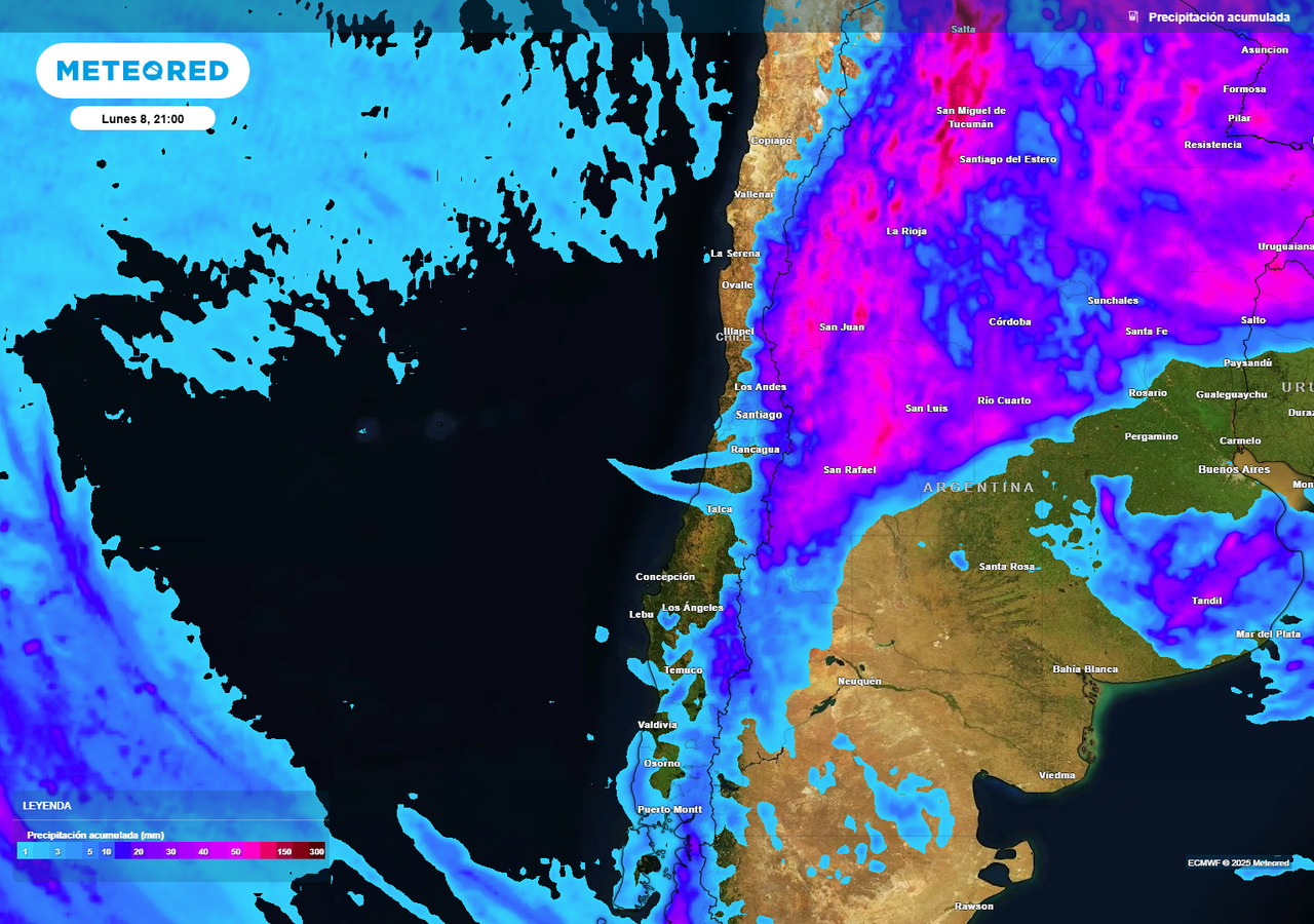 Una baja segregada será responsable por dejar tormentas eléctricas, chubascos y granizos en gran parte del tramo central de Chile.