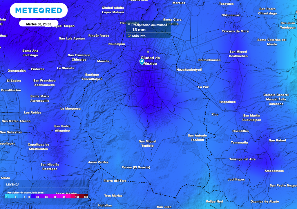 Los acumulados de lluvias más importantes serán al norte y centro de la CDMX.