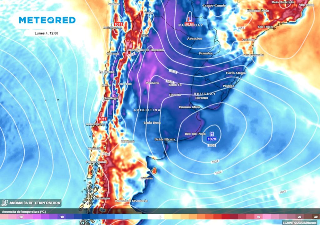 Frío bajas temperaturas Argentina Diciembre