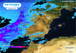 Se acercan a España varios frentes que dejarán lluvias en estas zonas en las últimas horas de 2023