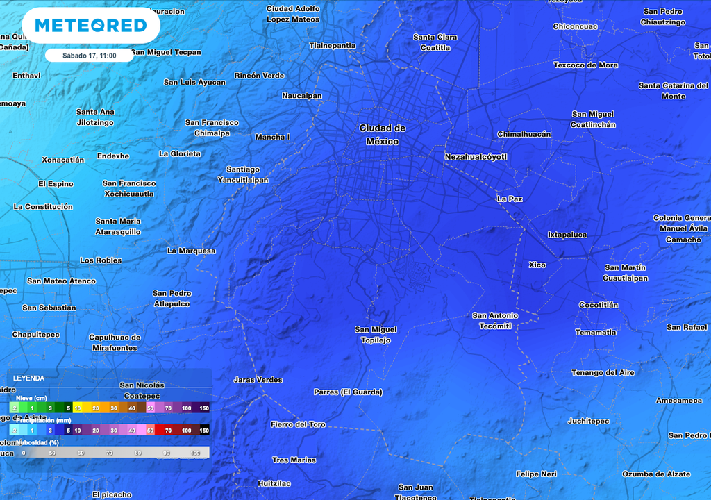 Pronóstico de lluvias, nubes y nieve